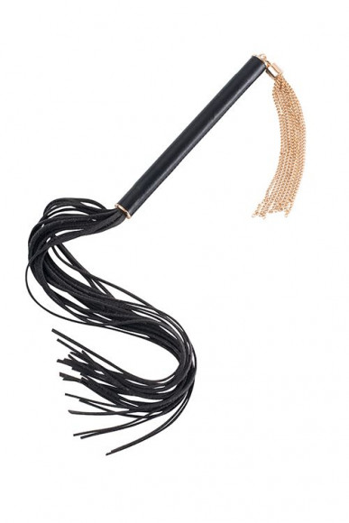 Черная многохвостая плеть PREMIUM FLOGGER - 53 см.