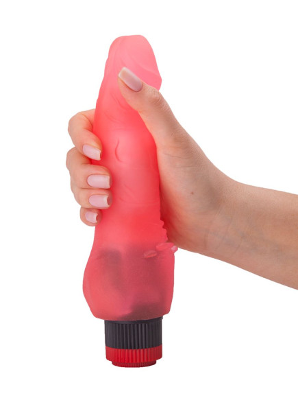 Розовый гелевый вибратор с шипами у основания - 17,8 см. Розовый гелевый вибратор с шипами у основания - 17,8 см.