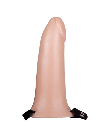 Пустотелый реалистичный фаллопротез на ремешках с заклепками - 17 см. Пустотелый реалистичный фаллопротез на ремешках с заклепками - 17 см.