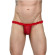 Мужские красные трусы-тонги на кружевном поясе