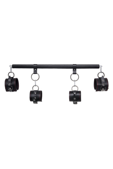 Черная распорка с 4 манжетами для рук и ног