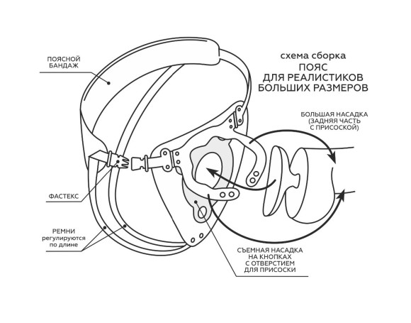 Пояс Hard Brutal для больших насадок