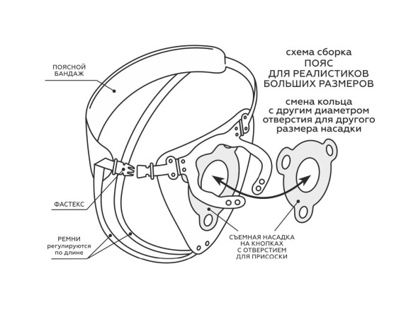 Пояс Hard Brutal для больших насадок