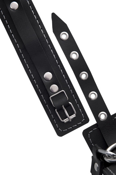 Кожаный ошейник-чокер с поводком