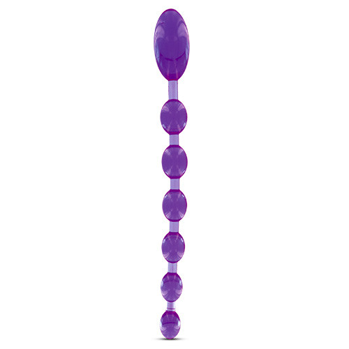 Фиолетовая анальная цепочка ANAL DILDO OVAL LUST - 27,5 см.