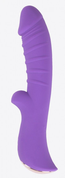 Фиолетовый вибромассажёр с рёбрышками Ribbed - 18 см. Фиолетовый вибромассажёр с рёбрышками Ribbed - 18 см.