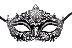 Чёрная маска на глаза из металлического ажура Чёрная маска на глаза из металлического ажура