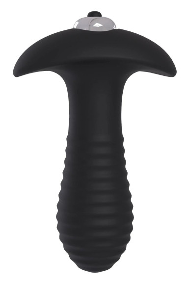 Черный анальный вибромассажер Single Speed Spiral Plug - 11 см.