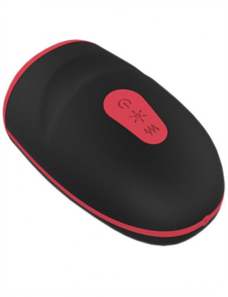 Черно-красный вибромастурбатор с нагревом Small Mood