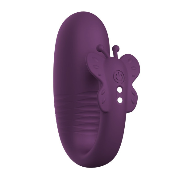 Фиолетовый интерактивный вибростимулятор с поступательными движениями Klay