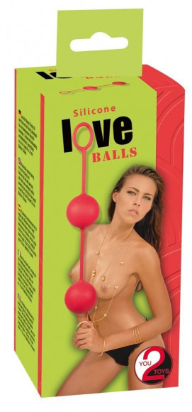 Красные вагинальные шарики на сцепке 