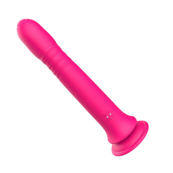 Розовый вибратор-кролик с возвратно-поступательными движениями и ротацией - 24,2 см.