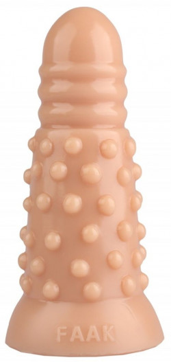 Телесная анальная втулка с шипиками - 18 см. Телесная анальная втулка с шипиками - 18 см.