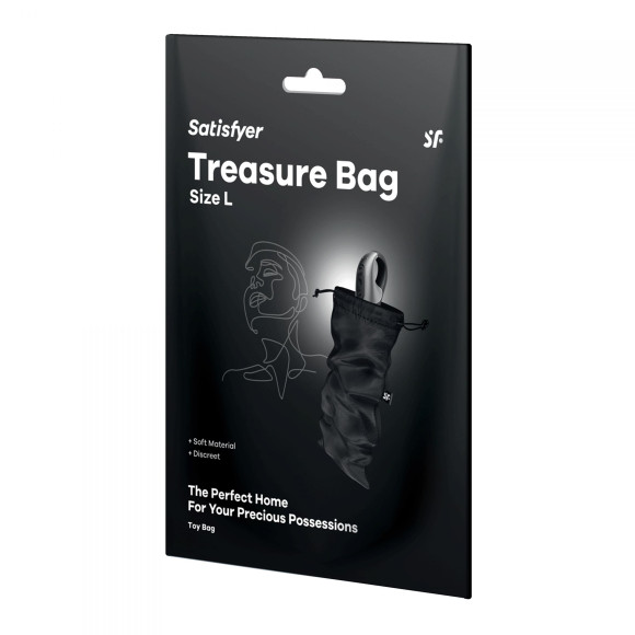 Черный мешочек для хранения игрушек Treasure Bag L Черный мешочек для хранения игрушек Treasure Bag L