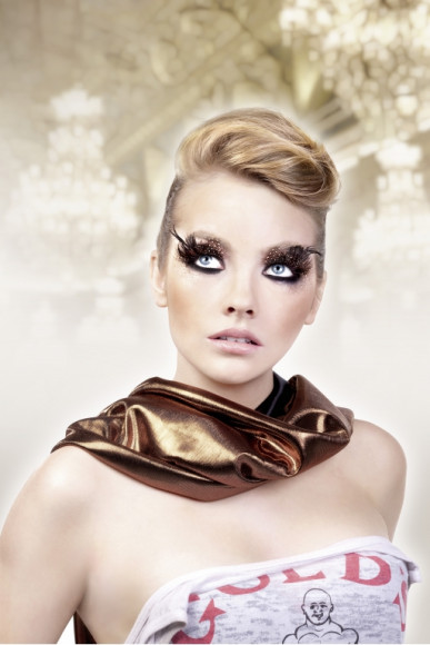 Коричнево-чёрные ресницы-перья