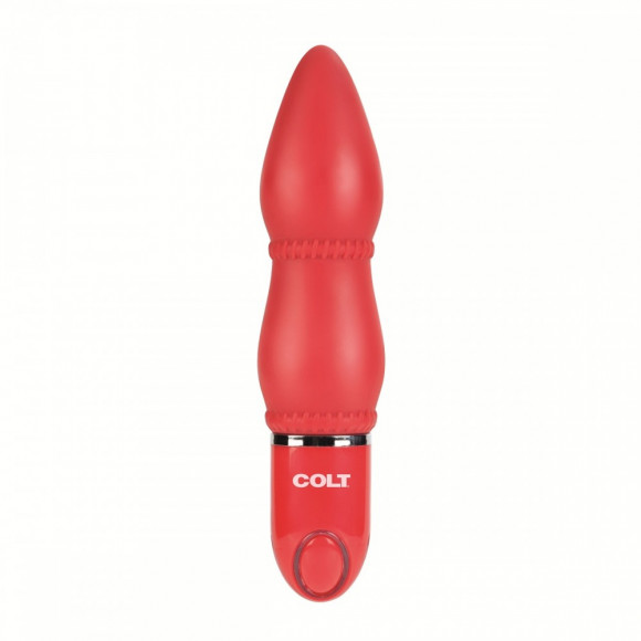 Красный анальный вибратор COLT Rider - 14 см.
