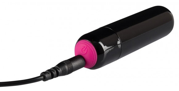 Черная перезаряжаемая вибропуля Rechargeable Vibrobullet - 9 см.