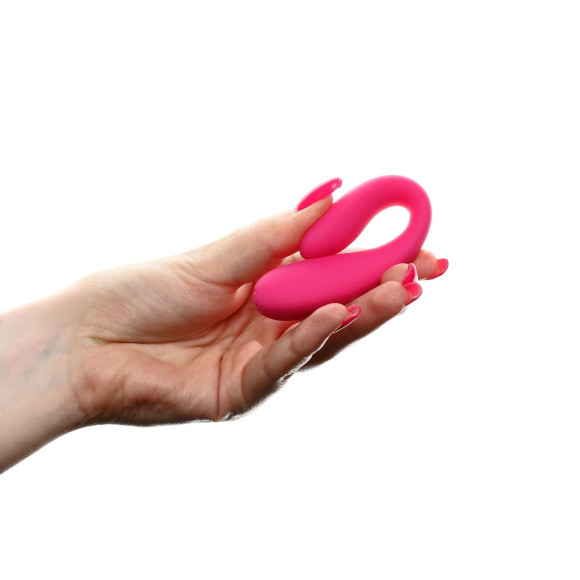 Розовый стимулятор для пар с вибропулей Розовый стимулятор для пар с вибропулей