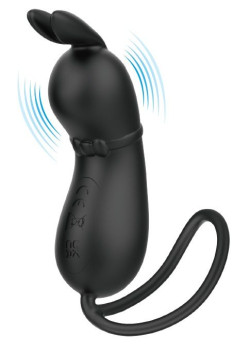 Черное виброяйцо Rosalie в виде зайчика Черное виброяйцо Rosalie в виде зайчика