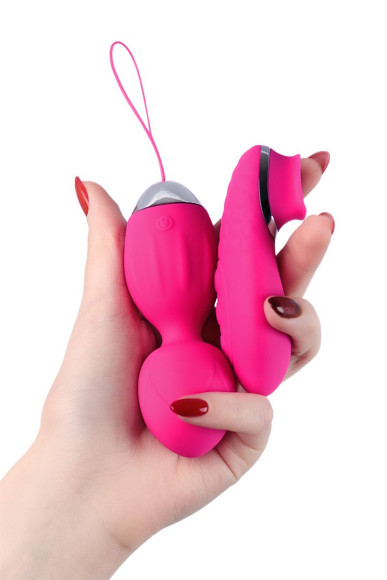 Розовые виброшарики TELLA с пультом-стимулятором Розовые виброшарики TELLA с пультом-стимулятором