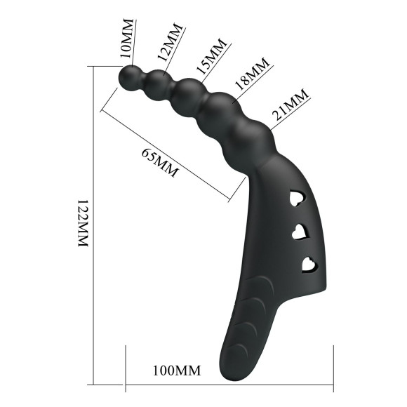 Черный вибратор на палец Jordin - 12,2 см.
