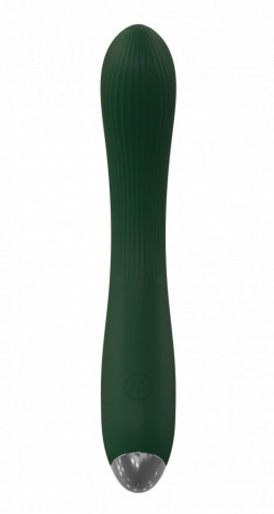 Зеленый гибкий силиконовый вибратор - 20,5 см.