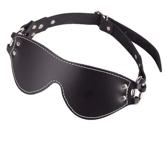 Маска из натуральной кожи с контрастной строчкой по краю Маска из натуральной кожи с контрастной строчкой по краю