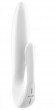 Белый перезаряжаемый вибратор с клиторальным отростком J2 - 23 см.