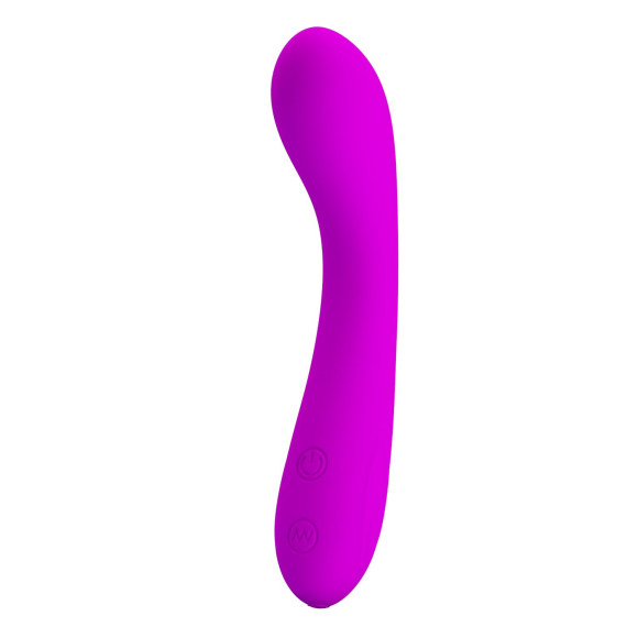 Лиловый изогнутый вибратор Tony - 17 см.