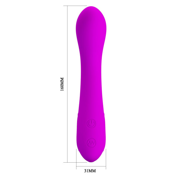 Лиловый изогнутый вибратор Tony - 17 см.