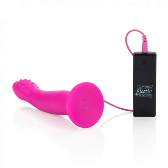 Розовый страпон с вибрацией 10-Function Love Rider G-Caress