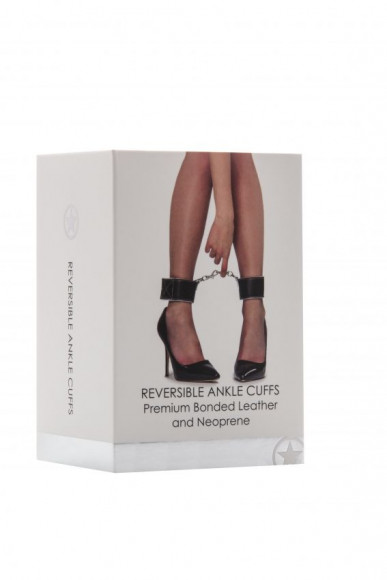 Чёрно-белые двусторонние оковы на ноги Reversible Ankle Cuffs