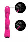 Розовый ребристый вибратор с клиторальным стимулятором S-HANDE Moonlight - 21,1 см.