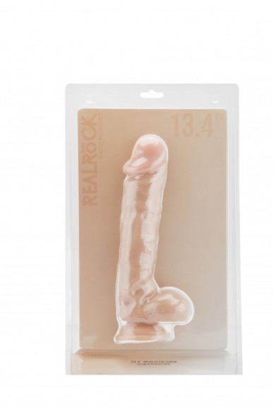 Телесный фаллоимитатор Realistic Cock 13,4 With Scrotum - 34 см. Телесный фаллоимитатор Realistic Cock 13,4 With Scrotum - 34 см.
