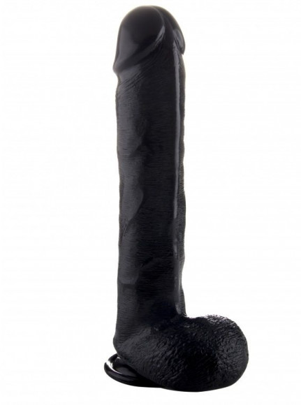 Чёрный фаллоимитатор Realistic Cock 15 With Scrotum - 38 см. Чёрный фаллоимитатор Realistic Cock 15 With Scrotum - 38 см.