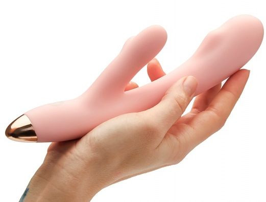Розовый перезаряжаемый вибратор Terzo - 22 см.