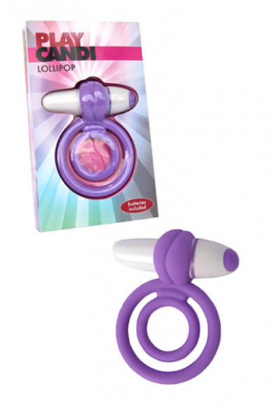 Сиреневое эрекционное виброкольцо из силикона