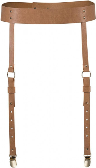 Коричневые подтяжки для чулок с поясом Bijoux Indiscrets