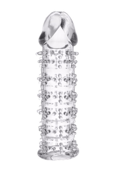 Гелевая прозрачная насадка с шипами - 12 см. Гелевая прозрачная насадка с шипами - 12 см.