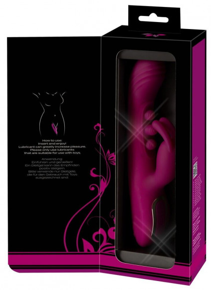 Лиловый вибратор-кролик 2 Function Vibrator Squirting - 22,5 см.