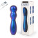 Синий фигурный вибромассажер с шаровидной головкой - 14 см.