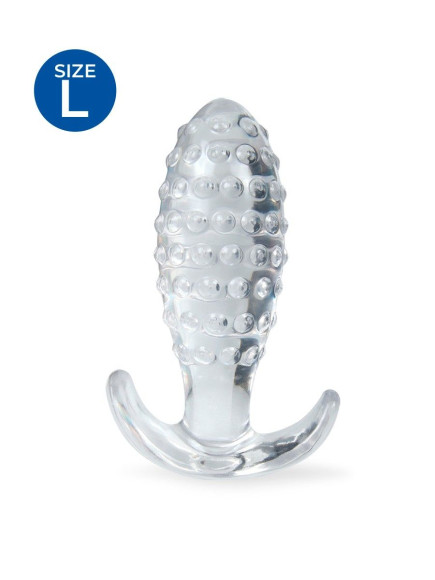 Прозрачная анальная пробка с шишечками - 10 см.