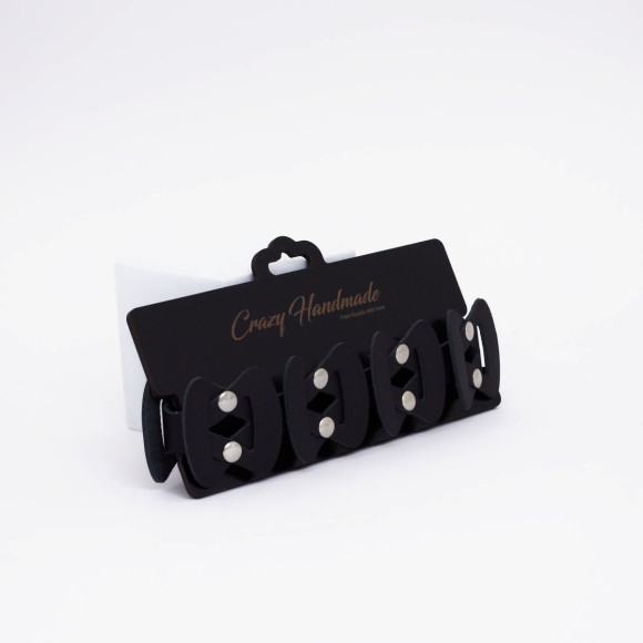 Черный кожаный ошейник из звеньев