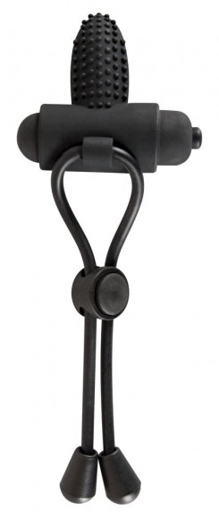 Чёрно лассо на пенис BLACK VELVETS с вибрацией