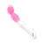 Бело-розовый вибромассажер с круглой головкой - 21,5 см.