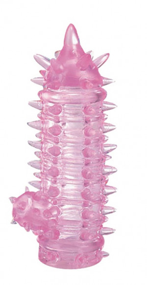Розовая гелевая стимулирующая насадка - 10,5 см. Розовая гелевая стимулирующая насадка - 10,5 см.