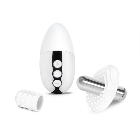 Белоснежный вибронабор Little Pleasures Collection с серебристыми элементами Белоснежный вибронабор Little Pleasures Collection с серебристыми элементами