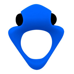 Синее эрекционное кольцо Wooomy Tribeс с вибрацией