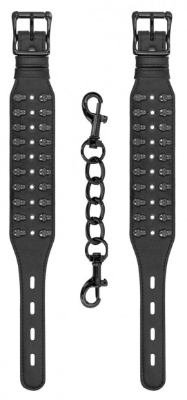 Черные оковы с заклепками в виде черепов