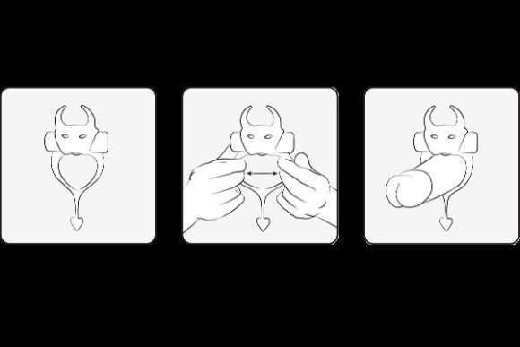 Красное эрекционное кольцо в форме дьяволенка DEVOL COCKRING 